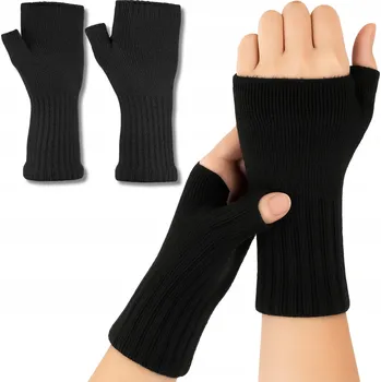 Rukavice Dámské rukavice bez prstů (mitenky) zateplené dlouhé hladké MORAJ