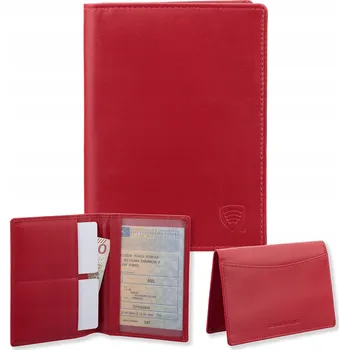 Peněženka Koruma pouzdro na karty, přírodní lícová kůže, červená barva - žena