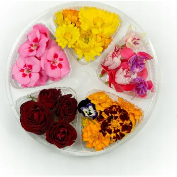 Jedlá dekorace na dort MIX Jedlé Květy 5 ks / jedlé květy živé dorty / pokrmy