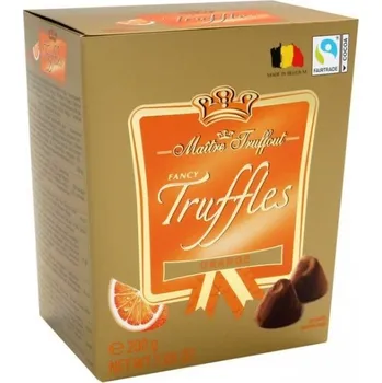 Čokoláda Maitre Truffout Lanýžové bonbóny Truffles s pomerančovou příchutí 200g