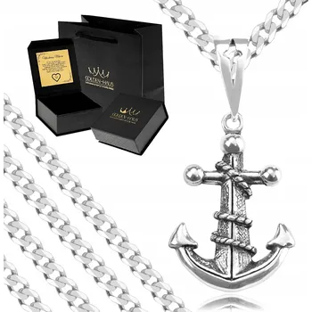 Řetízek PÁNSKÝ STŘÍBRNÝ ŘETÍZEK S KOTVOU PANCR 925 JAKO DÁREK PRO NĚJ