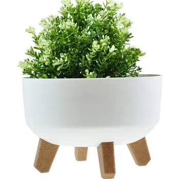 Květináč Květináč plast béžový, bílý Duda-Pol 23 cm x 23 x 16 cm