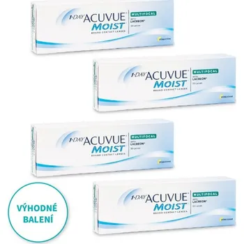 Kontaktní čočky Multifokální kontaktní čočky Johnson & Johnson Vision Care 1-Day Acuvue Moist Multifocal (30 čoček) výhodné balení 4 kusů