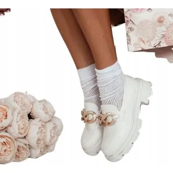 Dámské ponožky PONOŽKY Dámské Ažurové Ponožky CC Bílé 37-41