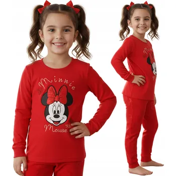 Dívčí pyžamo Minnie Mouse Velurové červené dívčí pyžamo, DVOUDÍLNÉ 116 cm