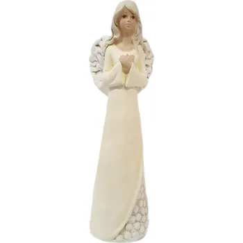 Dámské šaty Anděl - béžové šaty s kytičkou výška 32 cm