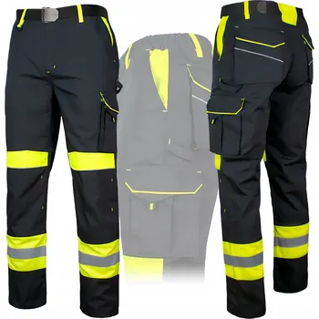 Pracovní obuv Pracovní kalhoty INDEX BOZP žluté dlouhé vel. 54 s odrazkami a kapsami