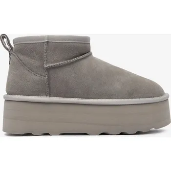 Dámská zimní obuv DeeZee Dámské zateplené sněhule z broušené kůže šedé DZN-005