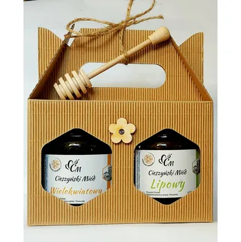 Dárkový potravinový koš Dárkový koš ke Dni učitelů, sada medů 2x650g + naběračka DÁREK