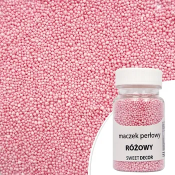 Jedlá dekorace na dort Sweet Decor Posypka MÁK PERLOVÝ RŮŽOVÝ, 50 g