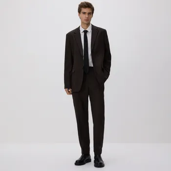 Reserved - Oblekové kalhoty s vlnou - hnědá - 463GQ-88X - 463GQ-88X-52