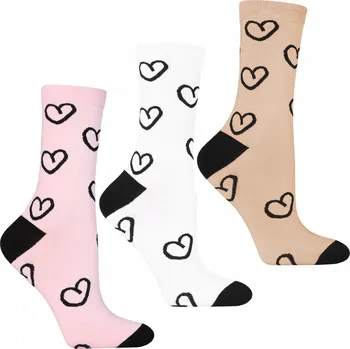 Dámské ponožky Krásné Ponožky MORAJ Dámské Dlouhé Ponožky s vysokým srdcem 3-PAK 35-38