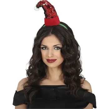 Čelenka Vánoční čelenka s flitrovou čepicí