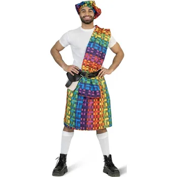 Karnevalový kostým Pánský kostým Skot duhový kilt