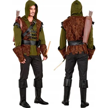 Karnevalový kostým Kostým Robin Z Sherwood Převlek Robin Hooda Filmový Kostým Pohádkový M
