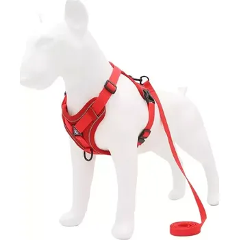 Vodítko pro psa TopTechnology HT-864 Vodítko pro psy s reflexními prvky a prodyšným hrudním popruhem, velikost XL (červená)
