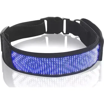 Obojek pro psa TopTechnology LED Pet Obojek s Displejem, Dobíjecí, Vysoká Viditelnost, Modrý