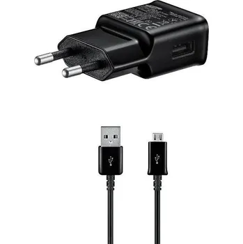 Mobilní telefon Nabíječka do sítě Samsung cestovní nabíječka 15W + microUSB datový kabel Black (Bulk)