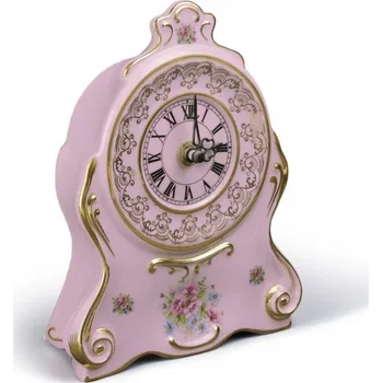 Hodiny Růžový porcelán - Hodiny na postavení