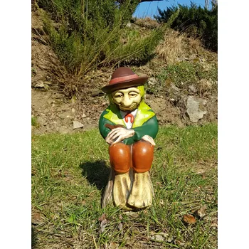 Zahradní dekorace Vodník sedící na vrbě (42 cm)