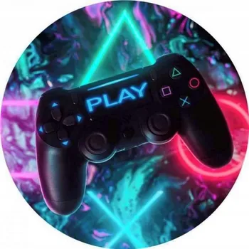 Herní konzole Id_7696 WAFLOWÝ OPLATEK NA DORT VAFLE PODLOŽKA HRA KONZOLE PLAYSTATION ONE BOX