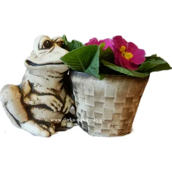 Zahradní dekorace Žába s květníkem