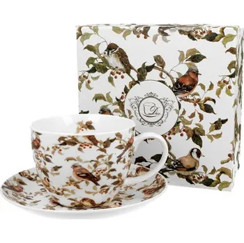 PTÁČCI - Porcelánový šálek s podšálkem jumbo 450ml v boxu