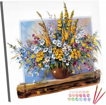 Obraz Obrázek k vymalování podle čísel 123Art Kytice 40x50 cm
