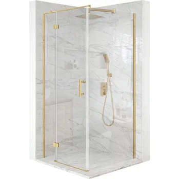 Sprchový kout čtvercová výklopná zlatá 70x70 cm sklo 6 mm + povrchová úprava