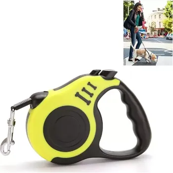 Vodítko pro psa TopTechnology Automatické retrakovatelné vodítko pro psy a kočky, 5m, žluté