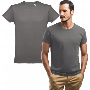 Klasické bavlněné tričko unisex dámské pánské hladké šedé L