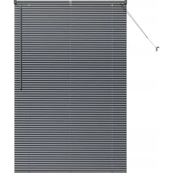 Žaluzie Okenní žaluzie se zatemňovací roletou, manuální ovládání, tmavě šedá, hliníková