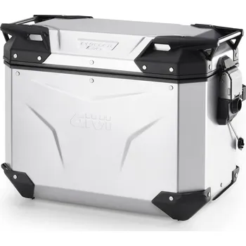 Motodoplněk OBKEV44AAL stříbrný eloxovaný levý kufr GIVI Trekker Outback EVO SMART hliníkový (boční), bez zámku,