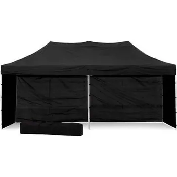 Zahradní stan Nůžkový Párty stan 4x6m ALU Premium 4ks plné bočnice barva Černá