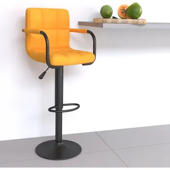 Barová židle vidaXL Barová židle hořčicově žlutá textil