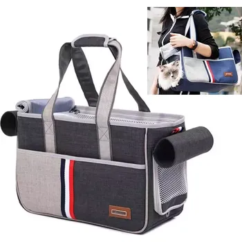 Taška pro psa a kočku TopTechnology DODOPET Venčící taška pro psy a kočky, přenosná XXL, šedá, 43 x 19 x 26 cm