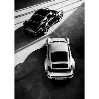 Plakát Plakát, Obraz - Classic Contrast: Black and White Porsche 911