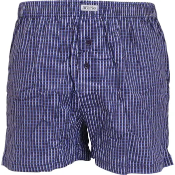 Trenýrky Pánské trenky s kostkovaným vzorem Andrie PS 5919 navy velikost 4XL-66/68