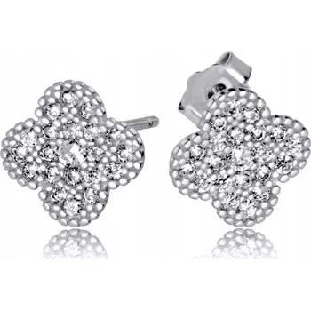 Náušnice Stříbrné Náušnice 925 Čtyřlístky Marocké Zirkony Puzetky jako dárek