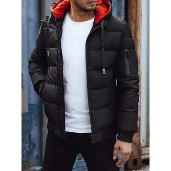 Pánská zimní bunda s kapucí Dstreet TX4828 - výprodej Barva: Černá, Velikost: M