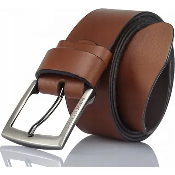 Opasek Klasický pánský kožený Pásek hnědý ke kalhotám JEANS přírodní kůže 140 Cm