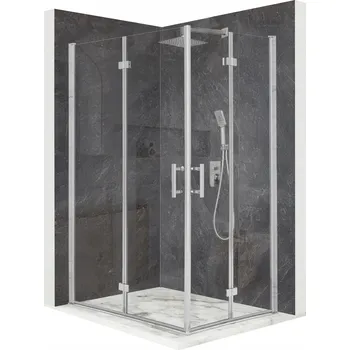 Sprchový kout obdélníkový stříbrný 120x90 cm s otevíracími dveřmi, sklo 6 mm + povrchová úprava