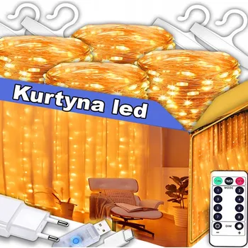 Vánoční dekorace SVĚTELNÝ LED VÁNOČNÍ ZÁVĚS 3x3 X300 SVĚTÝLEK GIRLANDA NA STROMEČEK