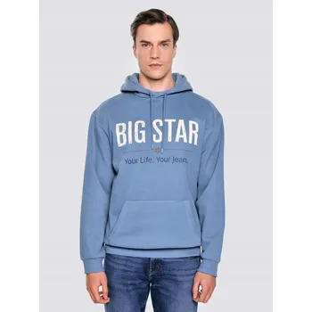 Pánská mikina BIG STAR PÁNSKÁ MIKINA S KAPUCÍ BIG STAR MODRÁ ASHLYNO 402 S