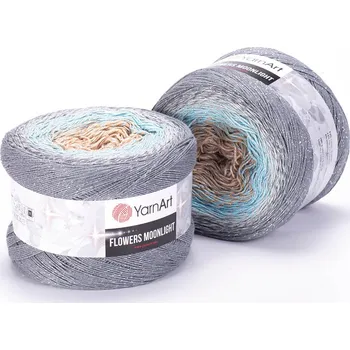 Příze Yarn Art Příze Flowers Moonlight 3268 tmavě šedá,světle šedá,bledě modrá,tmavě béžová