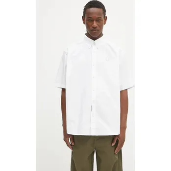 Pánská košile Bavlněná košile AAPE Now Short pánská, bílá barva, regular, s límečkem button-down, AAPSRM8516XXO, XL, 00X