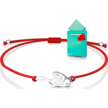 Náramek Náramek na šňůrce s notou, stříbro 925 – hudební motiv, ideální jako dárek