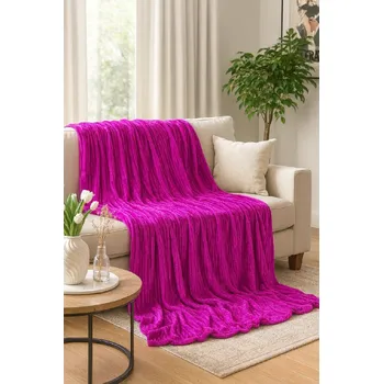 Přehoz na lůžko Mikroplyšová deka 220 x 240 cm Big Simple - Růžová