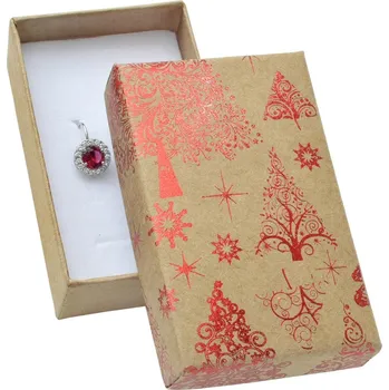 Dárková krabička Šperky4U Vánoční dárková krabička na soupravu - červený motiv - KR0369-R