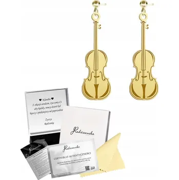 Náušnice Stříbro Náušnice na housle s GRAVÍROVÁNÍ destičkou